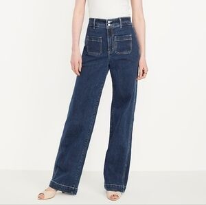 Old Navy Extra High Waisted Mariner Wide Leg Jeans - Marisol Medium Wash